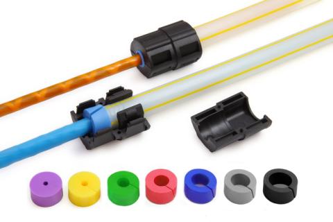 Filoform Teilbare Rohrabdichtung 10mm / 7,5-6,5mm VPE 25 Stück Dunkelblau Gas- und Wasserdicht bis zu 0,5 bar Für nachträgliche Montage geeignet