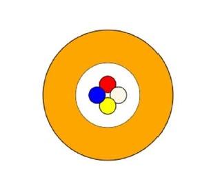 Sterlite 4 Fasern SM Atlas Lite Airblown LWL G.657A1 - DG-Farbcode Rot, Weiß, Gelb, Blau Mantel Orange 6.000m/Trommel