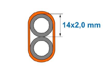 Egeplast Multi Verbundrohr 2x14/10 mm 3.000m/Trommel PE-HD Orange DG Farbekode