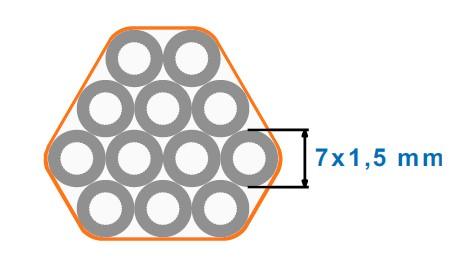 Egeplast Multi Verbundrohr 12x7/4 mm DGF Druck 4.000m/Trommel PE-HD Orange DG Farbekode