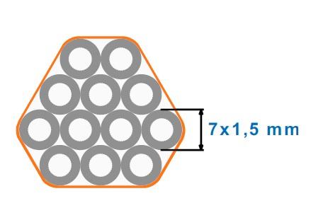 Egeplast Multi Verbundrohr 12x7/4 mm DGF Druck 4.000m/Trommel PE-HD Orange DIN Farbekode