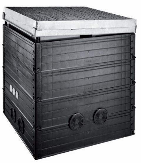 Romold ROM BOX 57 115 86 D Deutsche Glasfaser Kunststoff-Kabelschacht aus Polypropylen 649 x 1245 mm, H: 810-860 mm Abdeckung Kl. D 400 100% recycelbar