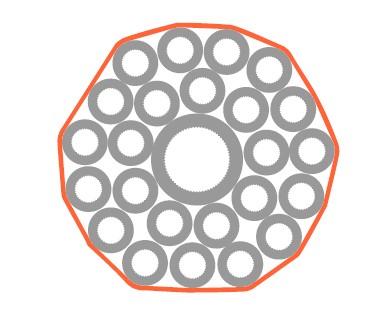 Egeplast Multi Verbundrohr 24x7/4 mm + 1x14/10 mm 1.950m/Trommel PE-HD Orange DIN Farbekode